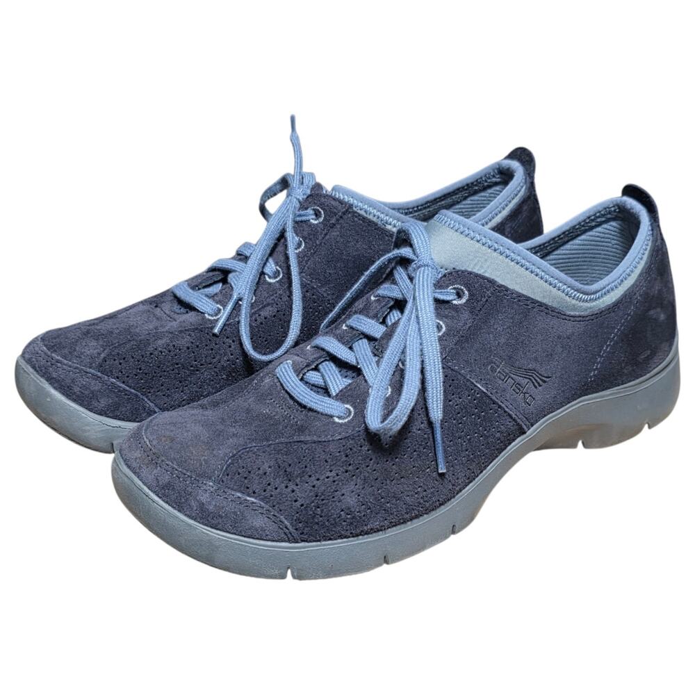 Dansko Women’s 9.5-10 EU 40 Blue Suede Lace Up Comfort Walking Shoes